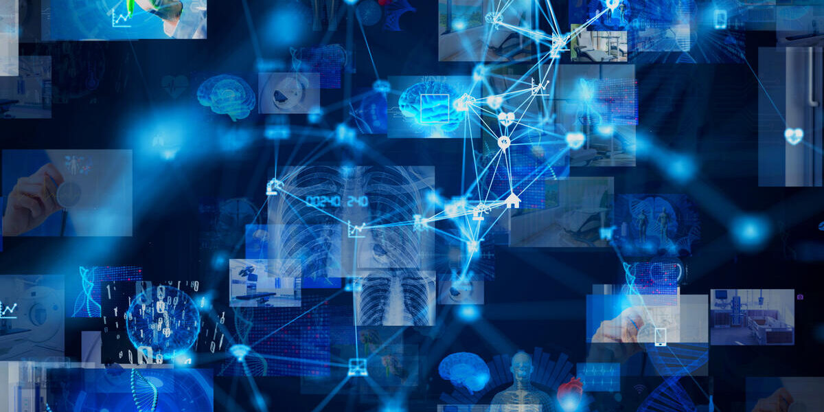 Medical technology concept. Remote medicine. Electronic medical record.