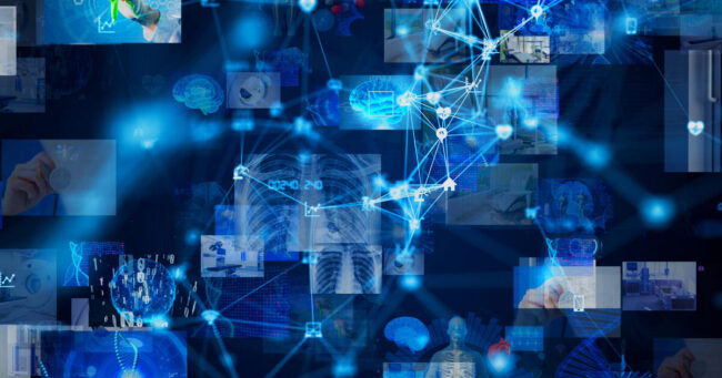 Medical technology concept. Remote medicine. Electronic medical record.